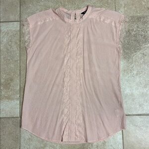 EUC! Express Medium Elegant Lace Trim Pink Blouse